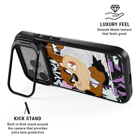 Looney Tunes Splatter Paint Tasmanian Devil iPhone 17 Pro Max Kickstand Case