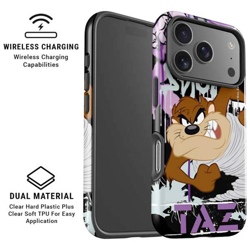 Looney Tunes Splatter Paint Tasmanian Devil iPhone 17 Pro Max Magsafe Impact Case