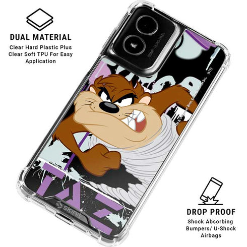 Looney Tunes Splatter Paint Tasmanian Devil Moto G Power 5G (2024) Clear Case
