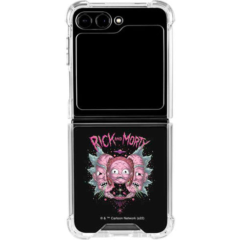 Adult Swim Rick and Morty Split Head Rick Galaxy Z Flip6 Clear Case