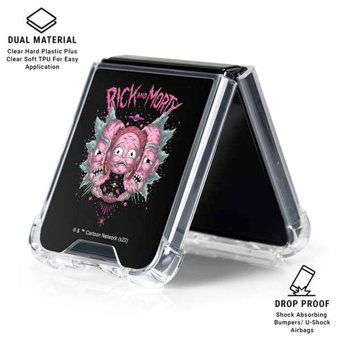 Adult Swim Rick and Morty Split Head Rick Galaxy Z Flip6 Clear Case