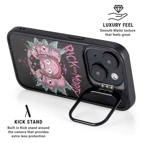 Adult Swim Rick and Morty Split Head Rick iPhone 14 Plus Kickstand Case