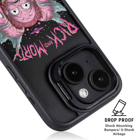Adult Swim Rick and Morty Split Head Rick iPhone 14 Plus Kickstand Case