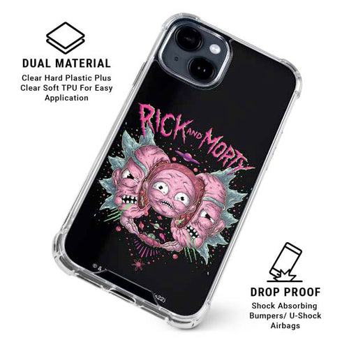 Adult Swim Rick and Morty Split Head Rick iPhone 15 Clear Case