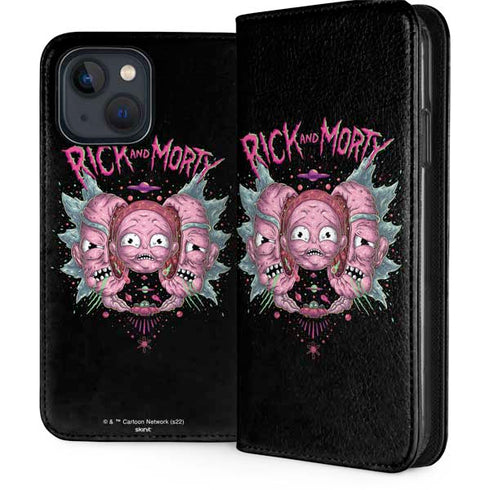 Adult Swim Rick and Morty Split Head Rick iPhone 15 Plus Folio Case
