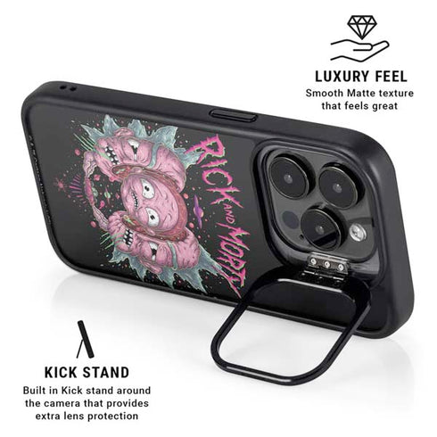 Adult Swim Rick and Morty Split Head Rick iPhone 15 Pro Kickstand Case