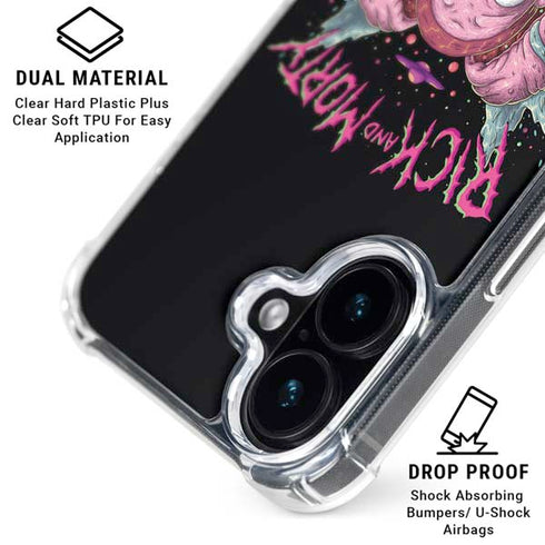 Adult Swim Rick and Morty Split Head Rick iPhone 16 Clear Case