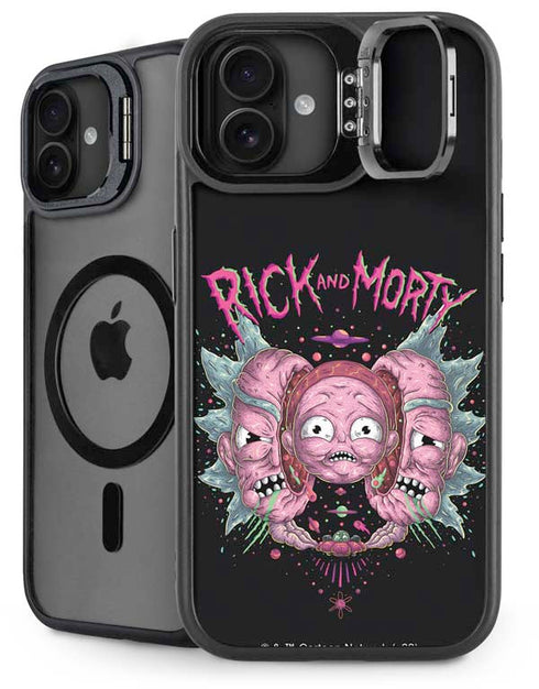 Adult Swim Rick and Morty Split Head Rick iPhone 16 Plus Kickstand Case