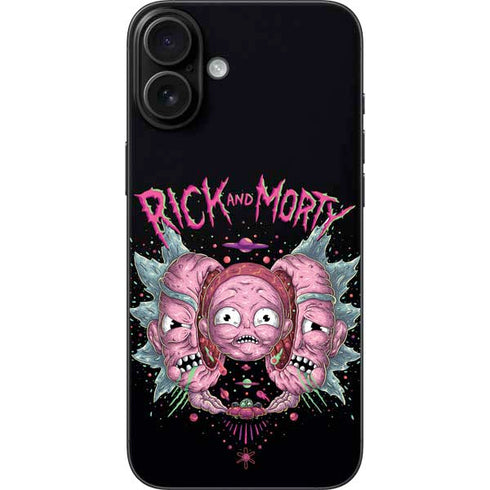 Adult Swim Rick and Morty Split Head Rick iPhone 16 Plus Skin