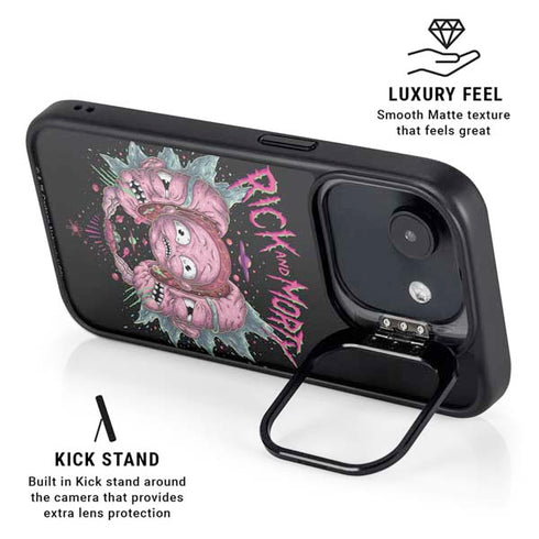 Adult Swim Rick and Morty Split Head Rick iPhone 16e Kickstand Case