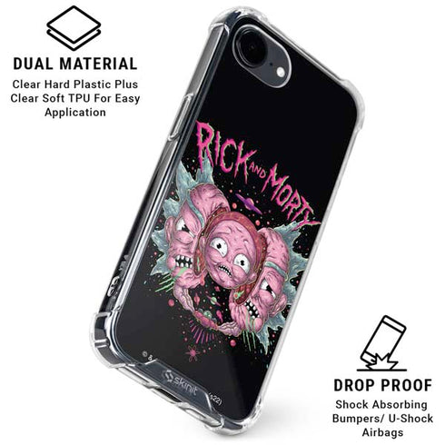 Adult Swim Rick and Morty Split Head Rick iPhone 16e Clear Case