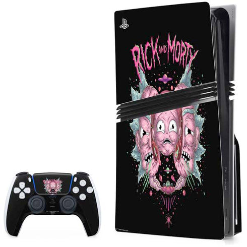 Adult Swim Rick and Morty Split Head Rick PS5 Pro Disk Bundle Skin