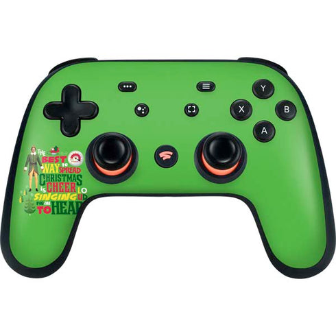 Elf Spread Christmas Cheer Google Stadia Controller Skin
