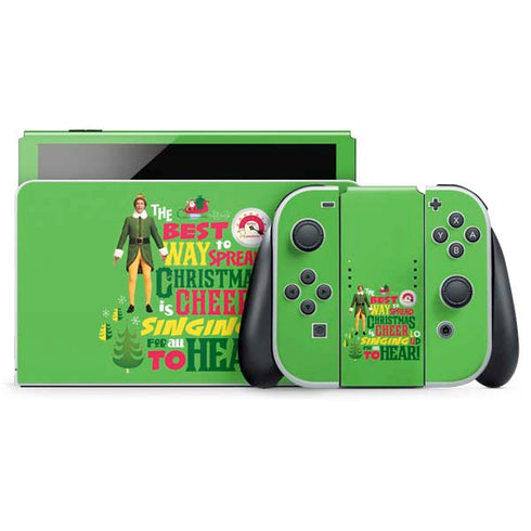 Elf Spread Christmas Cheer Nintendo Switch OLED (2021) Skin