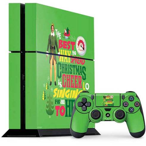 Elf Spread Christmas Cheer PS4 Console and Controller Bundle Skin