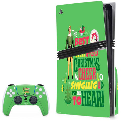 Elf Spread Christmas Cheer PS5 Pro Disk Bundle Skin