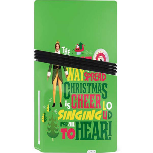 Elf Spread Christmas Cheer PS5 Pro Disk Console Skin