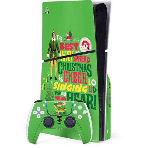 Elf Spread Christmas Cheer PS5 Slim Disk Bundle Skin