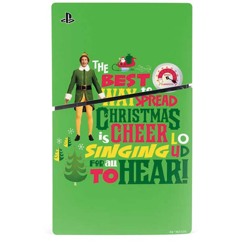 Elf Spread Christmas Cheer PS5 Slim Disk Console Skin