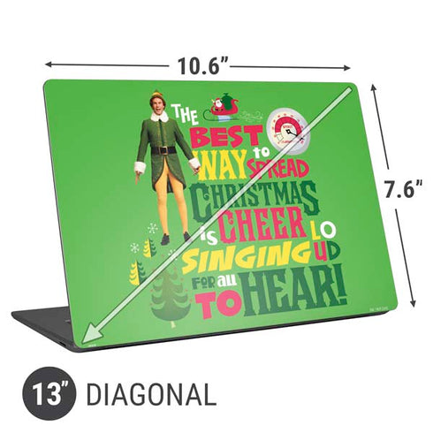 Elf Spread Christmas Cheer Universal Laptop 13in (10.6 x 7.6in) Skin