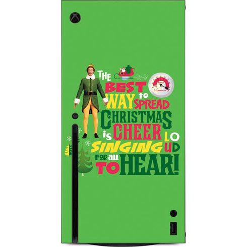 Elf Spread Christmas Cheer Xbox Series X Console Skin