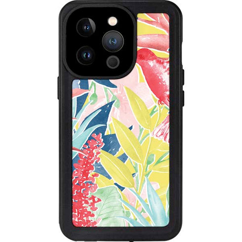 Spring Bird of Paradise iPhone 15 Pro Waterproof Case