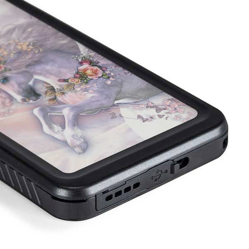 Spring Flight Unicorn by Laurie Prindle Galaxy S24 Plus Waterproof Case