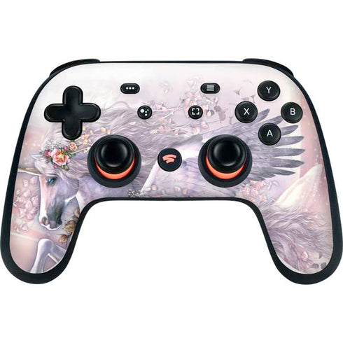 Spring Flight Unicorn by Laurie Prindle Google Stadia Controller Skin