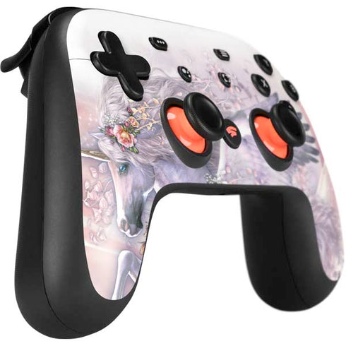 Spring Flight Unicorn by Laurie Prindle Google Stadia Controller Skin