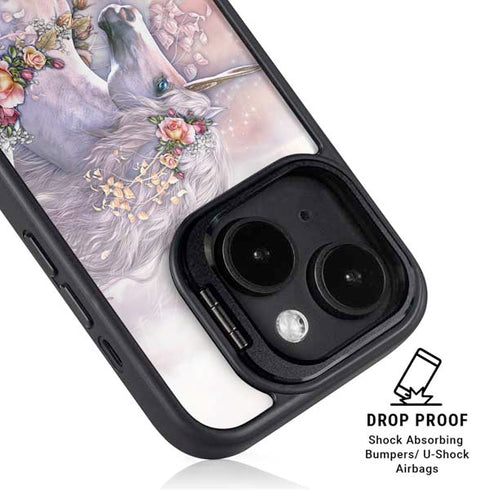 Spring Flight Unicorn by Laurie Prindle iPhone 15 Kickstand Case