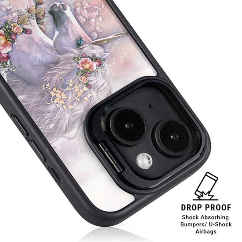 Spring Flight Unicorn by Laurie Prindle iPhone 15 Plus Kickstand Case