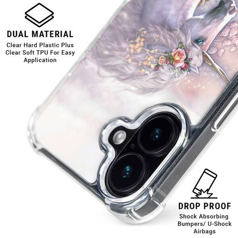 Spring Flight Unicorn by Laurie Prindle iPhone 16 Plus Clear Case