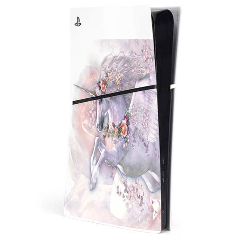 Spring Flight Unicorn by Laurie Prindle PS5 Slim Digital Edition Console Skin