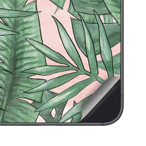Spring Palm Leaves Galaxy S25 Skin