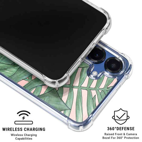 Spring Palm Leaves Galaxy S25 Clear Case