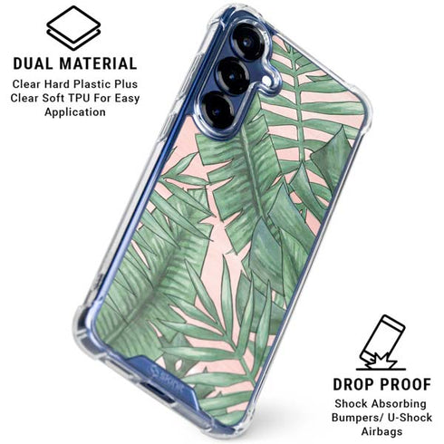 Spring Palm Leaves Galaxy S25 Plus Clear Case
