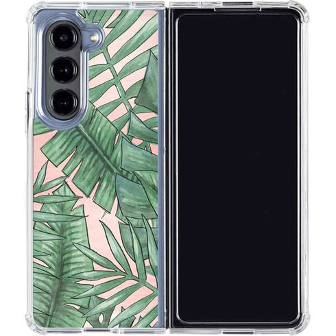 Spring Palm Leaves Galaxy Z Fold5 5G Clear Case