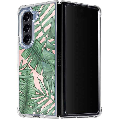 Spring Palm Leaves Galaxy Z Fold5 5G Clear Case