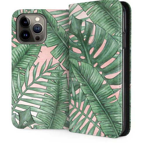 Spring Palm Leaves iPhone 13 Pro Max Folio Case