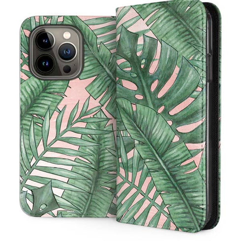 Spring Palm Leaves iPhone 14 Pro Folio Case
