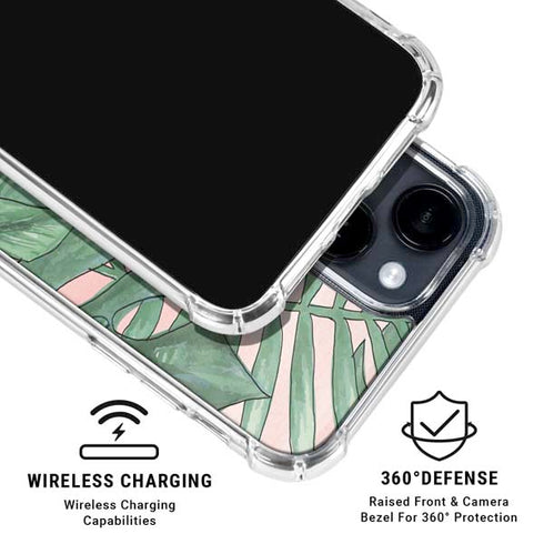 Spring Palm Leaves iPhone 15 Clear Case