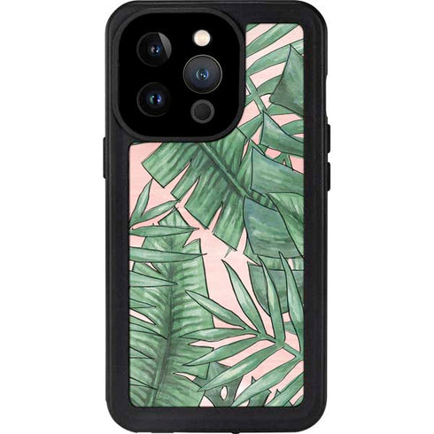 Spring Palm Leaves iPhone 15 Pro Waterproof Case