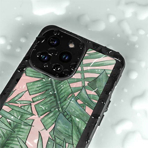 Spring Palm Leaves iPhone 15 Pro Waterproof Case