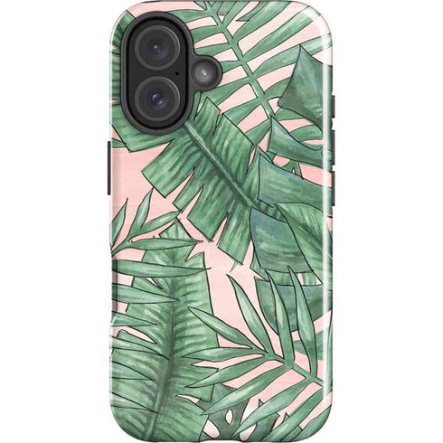 Spring Palm Leaves iPhone 16 Plus Impact Case