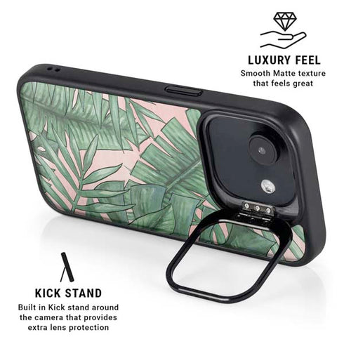 Spring Palm Leaves iPhone 16e Kickstand Case