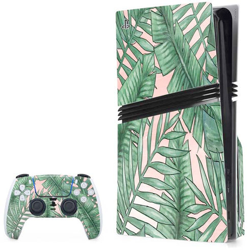 Spring Palm Leaves PS5 Pro Disk Bundle Skin