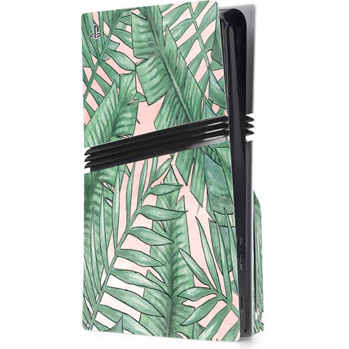 Spring Palm Leaves PS5 Pro Disk Console Skin