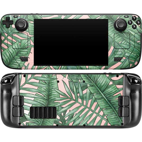 Spring Palm Leaves Steam Deck Handheld Gaming Computer OLED Skin