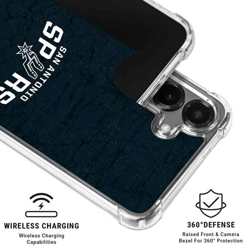 NBA San Antonio Spurs Distressed Galaxy S26 Plus Clear Case