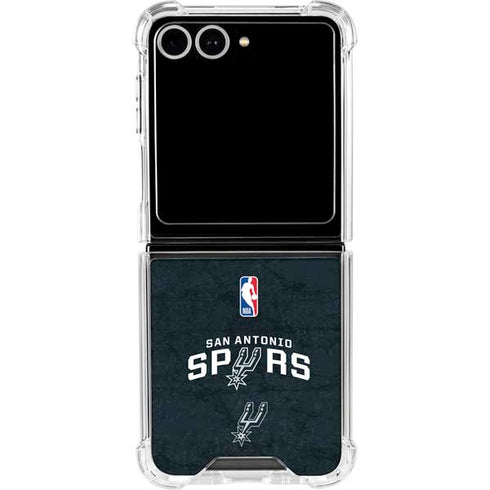NBA San Antonio Spurs Distressed Galaxy Z Flip7 Clear Case